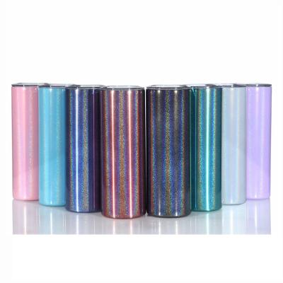 China Viable Insulated Glitter Sublimation Tumbler 20oz Stainless Steel Glitter Sublimation Blank 20oz Lean Tumbler for sale