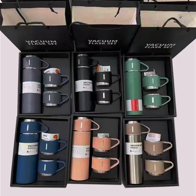 China Custom Logo 500ml Portable 304 Stainless Steel Thermos Bullet Mug Coffee Mug Gift Set Water Bottle Double Wall Thermos Mug for sale