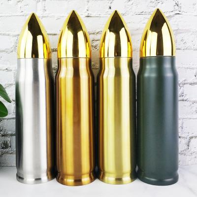 China 500ml 1000ml Bullet Tumbler Double Wall Thermos Flask Water Bottle Bullet Viable Stainless Tumbler With Custom Logo for sale