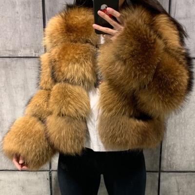 China Fashionable Winter Reversible Coat Faux Raccoon Fur Jacket Fur Coat Woman Jacket for sale