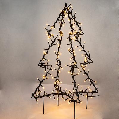 China Small christams tree decoration holiday home decoration 3d led christmas tree iron frame halloween other christmas for sale