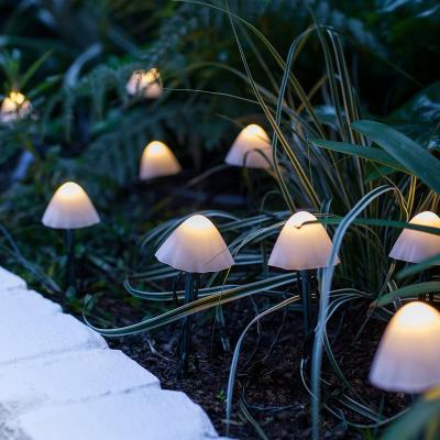 China Mushroom Led Solar Outdoor Waterproof Yard Decoration Lawn Garden String Lamp Mini Mushroom Floor Landscape Lamp for sale