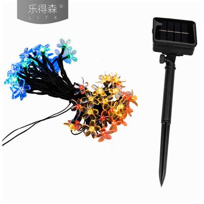 China Festival Top Light Holiday Decoration Amazon Seller Decor Solar Led Electric String Lights Sakura Flower Solar Garland Light for sale