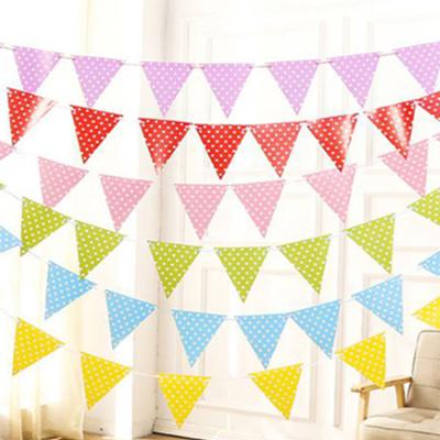 China Custom Colored Decorative Fabric Promotion String Banner Bunting Flags for sale