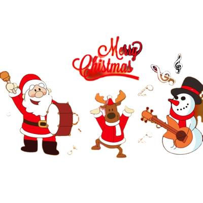 China Merry Christmas Decorative Sticker Customized Transparent Window Sticker Decal Sticker for sale