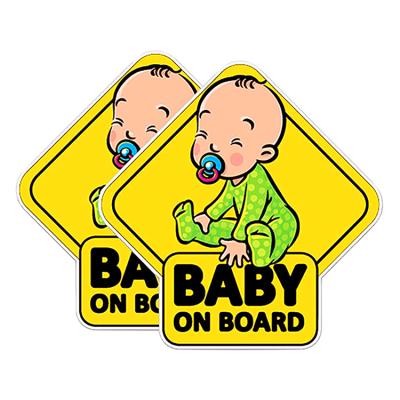 China Removable Glue Custom Design Printing Die Cut Removable Magnetic Body Sticker Safety Sign Waterproof Baby On Board for sale