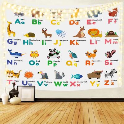 China Good Quality Factory Price Custom Tapestry Animals Numbers Letters Educational Tapestry Large Size Eco-friendly Waterproof for sale