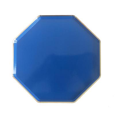 China Food Grade Wholesale Price Paper Octagonal Inches 8 Mini Iridescence 20.5 Cm Viable Paper Plates for sale