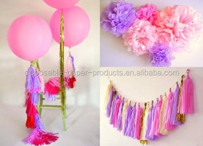 China Rapunzel Tangled Party Giant Full 2 ​​Party Decoration Kit 36' Balloons with Tassels + 10 Pom Poms + Tassel Garland Honeycomb Decorations for sale