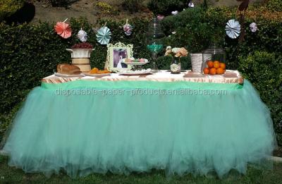 China China NEW Ideas Supplies Tulle Tutu Table Planning Skirt Blue Table Skirt, Candy Buffet, Centerpiece, Bridal Shower for sale