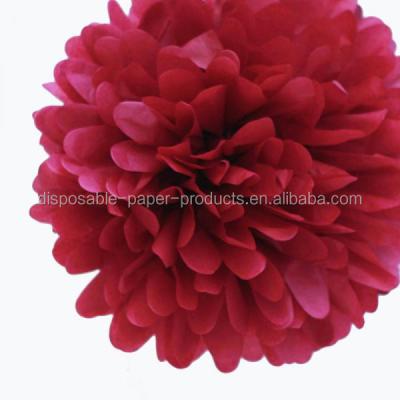 China Yiwu Factory Wholesale NEW Burgundy Mini Tissue Paper Pom Poms Flowers Balls - 8 Piece Kit BIRTHDAY PARTY Pack WEDDING DECO Tissue Paper Ball for sale