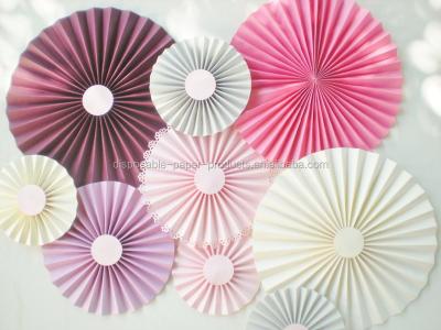 China China rose cream paper rosettes, suns for photo backdrops, table backdrops for wedding, shower, birthday, tea party for sale