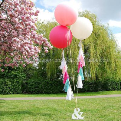 China Toy New Party Decoration Ideas Gift Giant Round Tasselled Helium Balloon Jumbo Balloon with Tassels Tails White, Pale - Pink and Raspberr for sale