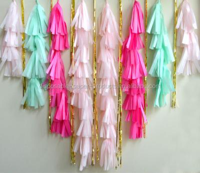 China Pink Tassel Garland Kit Tassel Backdrop Event Decor, Baby Shower and Party New China Party Decorating Paper Ideas for sale