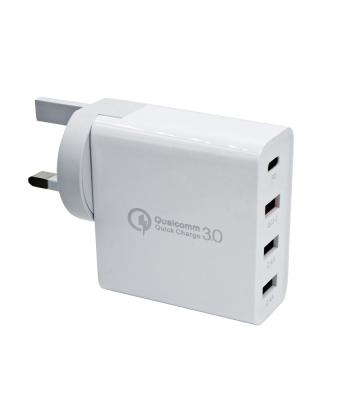 China Mobile Phone UK Eu Au PD 48w Standard Fast Type-c 4 Left Charging QC 3.0 Usb Phone Wall Charger Adapter For Iphone for sale