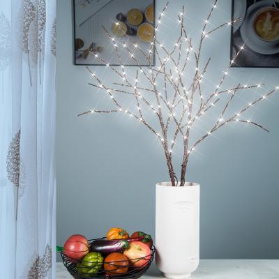 China LED Tree Lights Hot Selling Christmas Decoration Light Up 75 Adjustable Fairy Desktop Tree Light Solar Panel LED Branch Bonsai For Room Decoration for sale