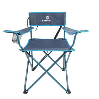 China Foldable Camping Chair Outdoor Sports Folding Chair For Furniture Picnic Beach Chair Blue With Cup Holder for sale