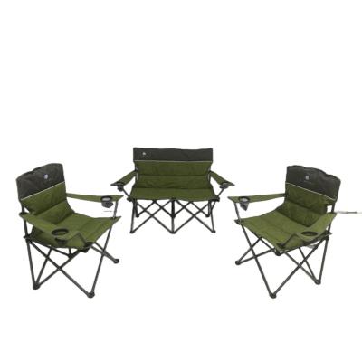 China Foldable 3 Piece Outdoor Folding Camping Chat Set For Festivals, Patio, Hunting, Beach for sale