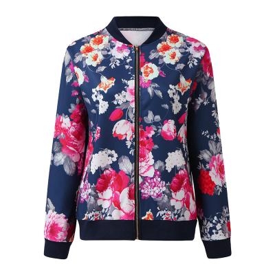 China Newcomers QUICK DRY fall coat women sportswear fashion print zip up long sleeve cardigan crop jacket for ladies for sale