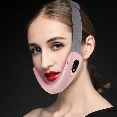 China Anti Puffiness Skin Care Tool V Line Shape Microcurrent Face Lift Massager Belt Facial Lifting Device 2021 for sale