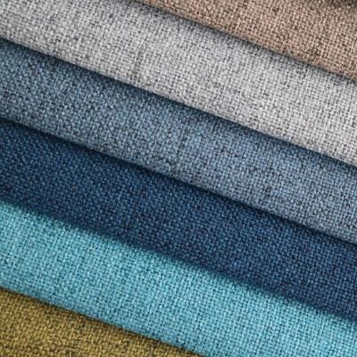 China Factory Wholesale Fashionable Y13 Anti-Static Plain Color 100% Polyester Sofa Poly Linen Fabric for sale