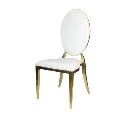 China New Design Hotel Banquet Chair Gold Luxury Stainless Steel Wedding Chairs Dining Stainless Steel Chair for sale