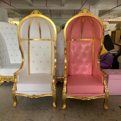 China Modern Design Minimalist High Quality Stainless Steel Royal Elegant Wedding Gold Chair for Bride and Groom for sale