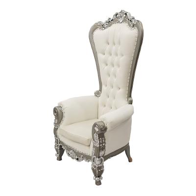 China Solid Wood Wedding Chairs For Bride And Groom Chair King Throne Chair White for sale