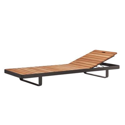 China Best Selling Eco-friendly Teak Beach Sun Sofa Outdoor Adjustable Garden Solid Sun Lounge for sale