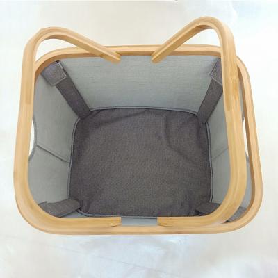 China Handles Quality Canvas Fabric Custom Folding Laundry Rack Kids Corner Dirty Clothes Folding Laundry Basket for sale