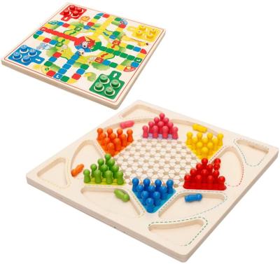 China MDF Board Game Wooden Chinese Checkered Dish Wooden Game For Kids for sale