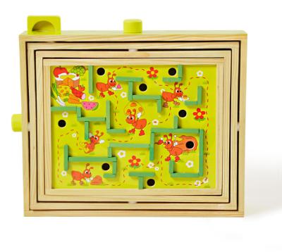 China Wooden Toys for Kids Toys Maze Game Wooden Maze Game with Two Steel Marbles, Puzzle Game for Adults, Boys and Girls for sale