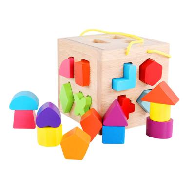 China Color Geometry Learning Toys for Kids Wooden Shape Sorter Toy, Educational Montessori Shape Color Geometry Learning Matching Toys for Kids and Toddlers for sale