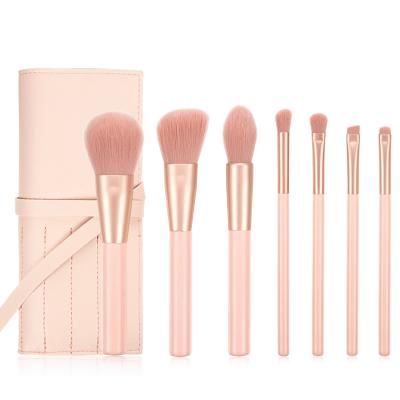 China Angular Blush Brushes 2020 Factory Direct Sale Luxury Pink Cosmetics 7pcs Makeup Tool Kit Cute Make Up Brush Set for sale