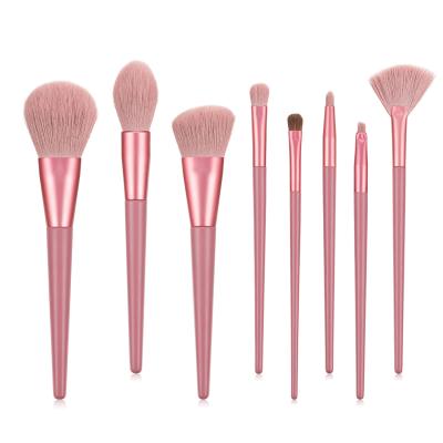 China Angular Blush 8 Mini Makeup Brushes With Matte Wooden Handle Portable Soft Hair Makeup And Wash Set Beauty Tools Available for sale