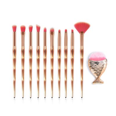 China new design diamond rose gold green color eyebrow unique series makeup brush and shadow base skin-friendly for sale