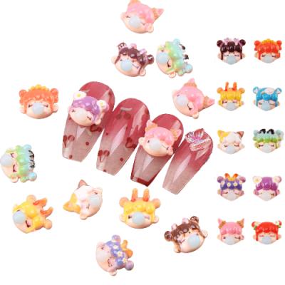 China Japanese Bubble Resin Girl Nail Decoration Cute 3D DIY Jewelry Nail Art for sale