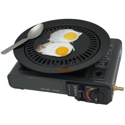 China Portable Korean Non Stick Butane Gas Stove Gas Cooker JUNLANG BBQ Grill Round Stone Dish for sale