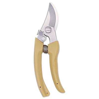 China Anti-Slip Grip Stainless steel garden bonsai hand bypass pruners fruit picking agricultural scissors for sale