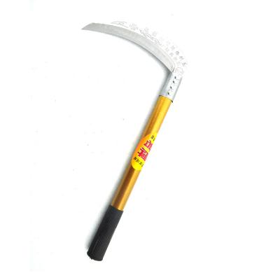 China Not Rated Long Steel Handle hard tempered blade Farming harvesting tools weeding hand Sickle for sale