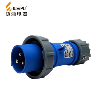 China Weipu Industrial Waterproof Plug And Socket (2P+E) 16A IP67 3 Pin Plug Multi Socket for sale