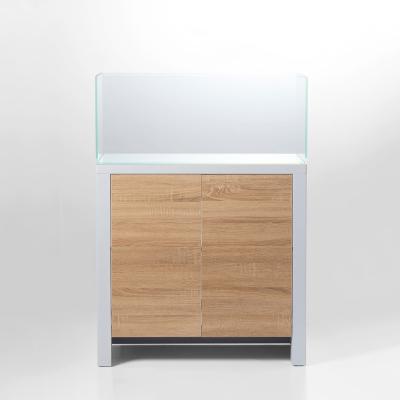 China Sustainable Modern Design 20 Gallon Canister Type Eheim Super White Tank Iron Glass Base Plywood Material Cabinet for sale