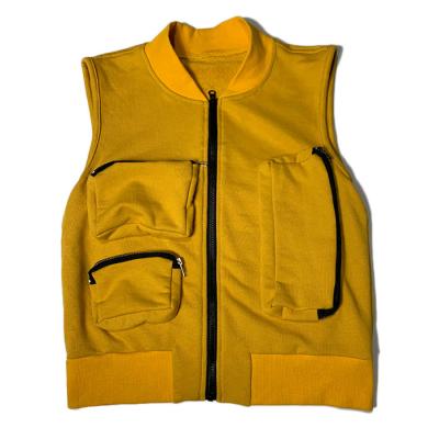 China Anti-wrinkle China Manufacturer OEM Men Zipper Sleeveless Vest Custom Sweater Vest With Pocket for sale