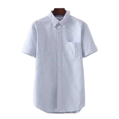 China Anti-pilling Summer Formal Shirt OEM Customized 100% Woven Cotton Mens Shirt With Customized Short Sleeves for sale