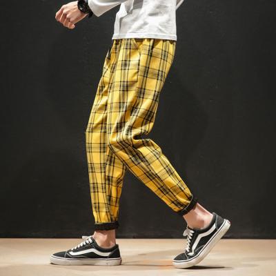 China 2021 Anti-Wrinkle Plaid Pants Mens Streetwear Sweatpants Male Korean Retro Joggers Casual Pants Men for sale