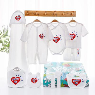 China Wholesale Breathable 11 Piece Gift Box Set Cotton Newborn Baby Clothes Summer Baby Full Moon Gift Spring And Autumn for sale