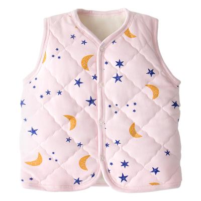 China New autumn and winter baby button anti-shrinkage boys and girls soft and comfortable children's warm vest for sale