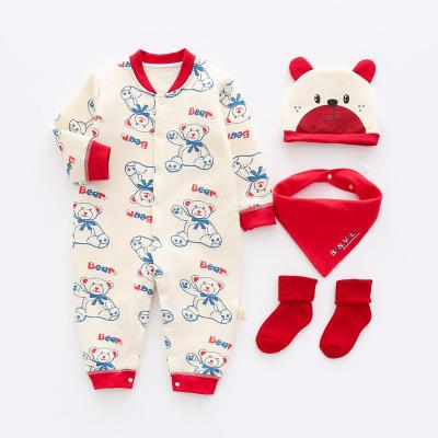 China Anti-Shrink Newborn Baby Boy Costume Infant Pajamas Suit With Gift Box for sale