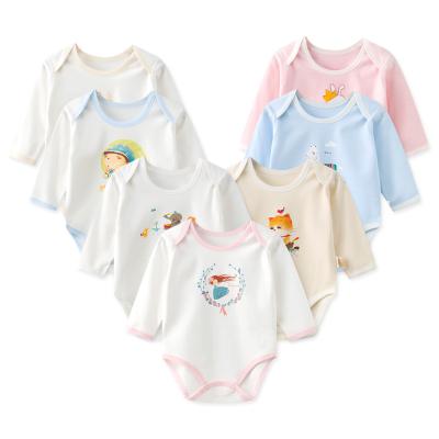 China Comfortable Baby Clothes Newborn Short Sleeve Girls Hip Wrap Clothes 100% Spring, Summer and Autumn Baby Hip Wrap Cotton Wholesale Clothes for sale