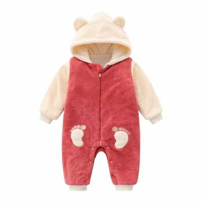 China 2021 winter new anti-shrinkage baby thickened warm coral velvet hooded coat for sale